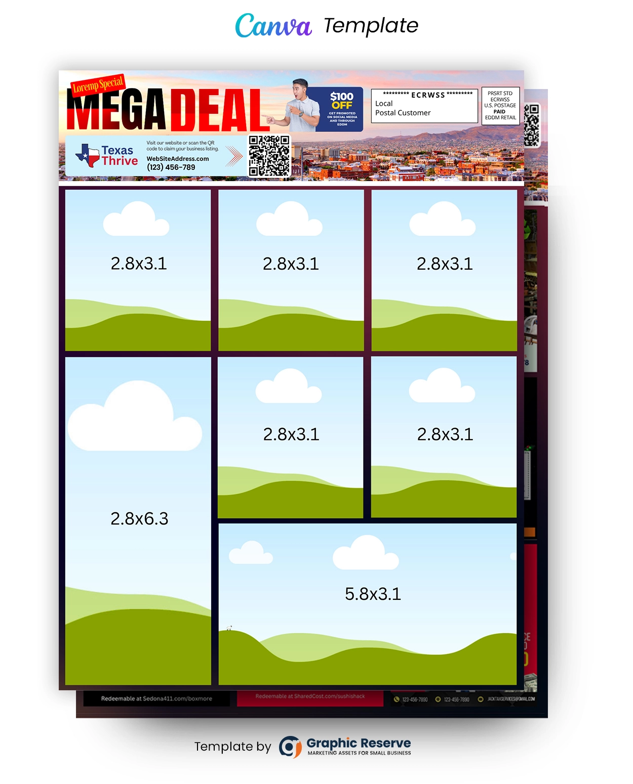 12x9-Shared-Cost-Co-op-EDDM-Postcard-Template-with-7-Ad-Placeholders.webp