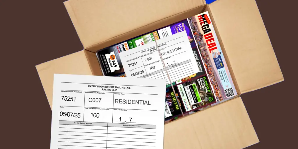 eddm bundles of 100 with facing slips